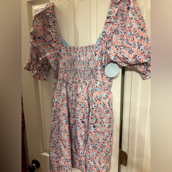 Hill House Floral Mini Dress - Blue and Pink - Picture 6 of 7